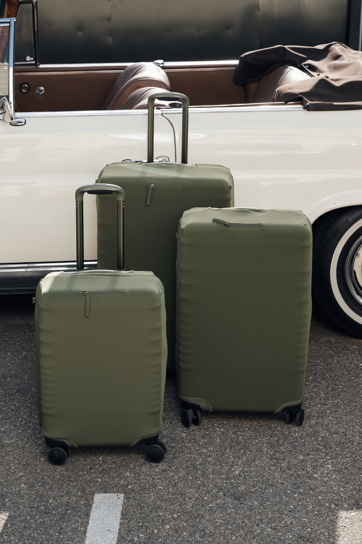 The Large Check-In Luggage Cover in Olive