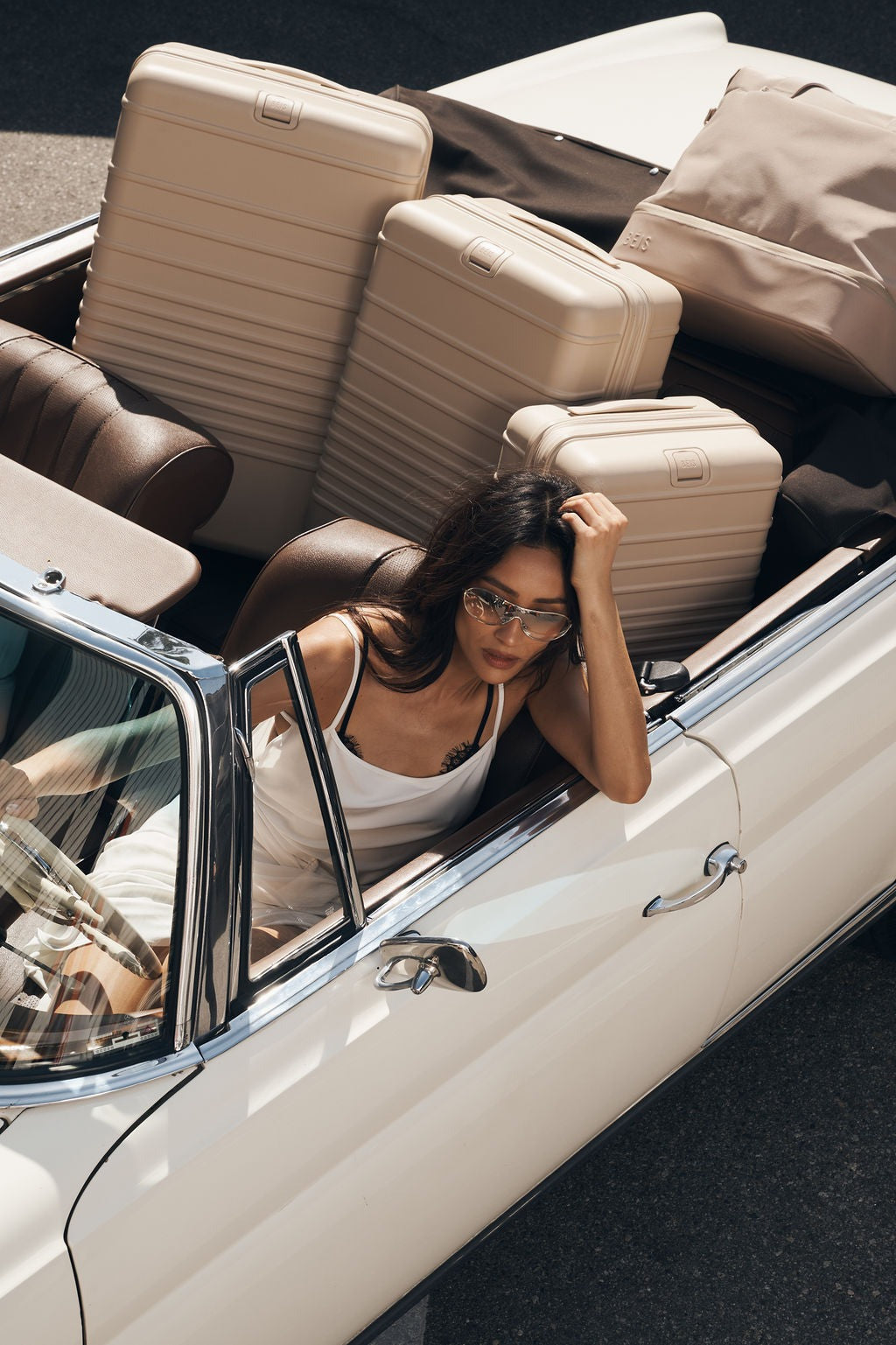 The Large Check-In Roller in Beige
