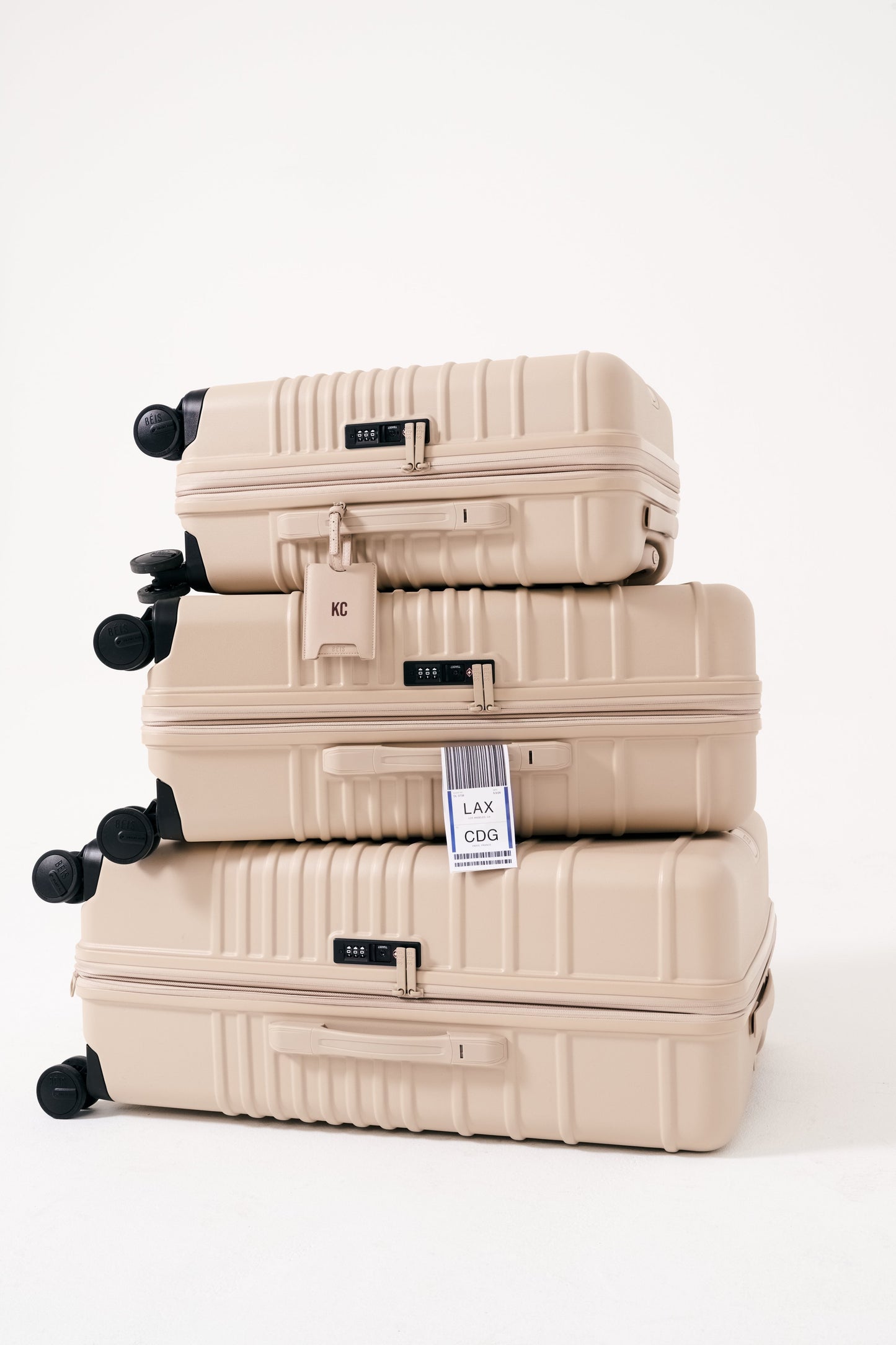 The Medium Check-In Roller in Beige