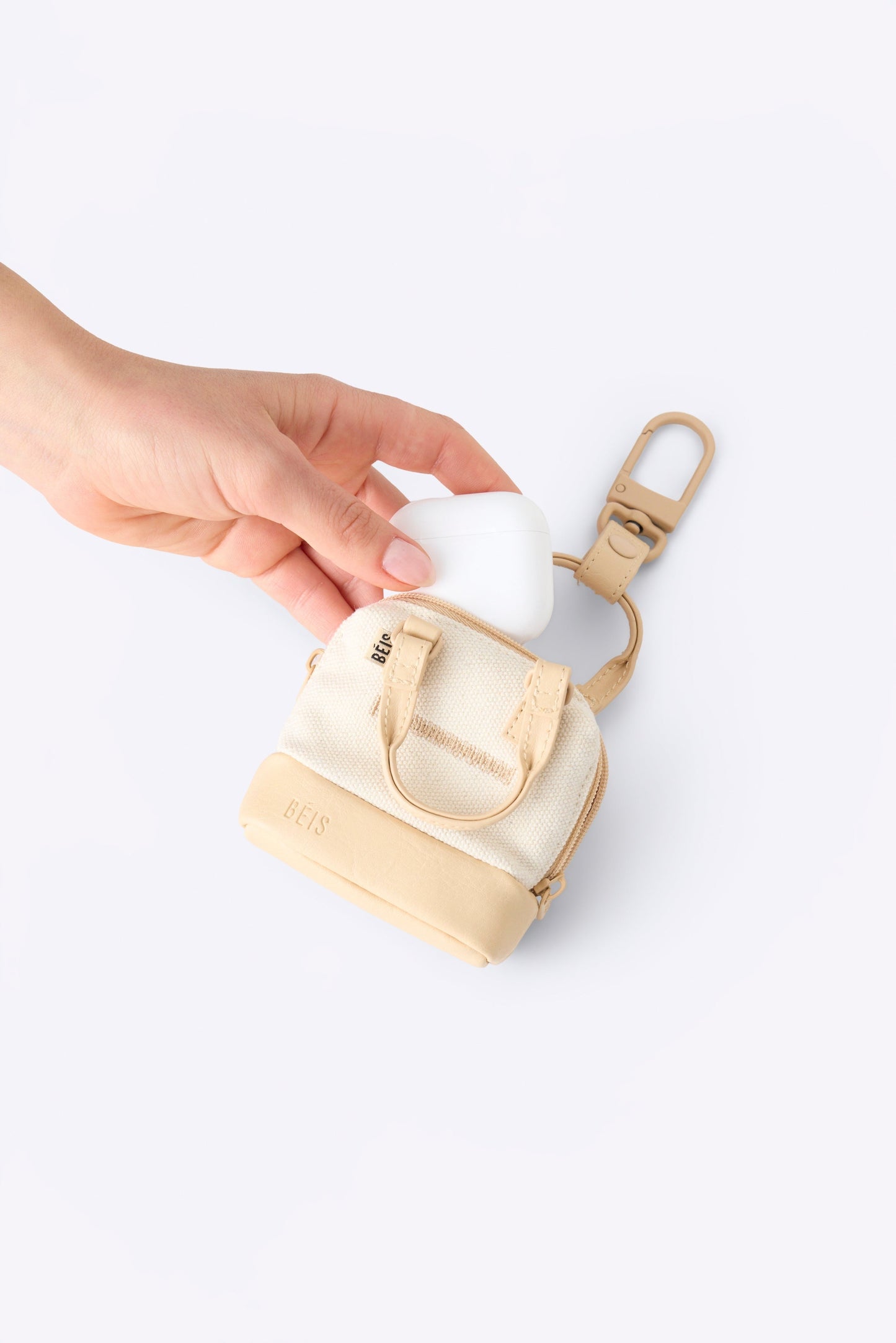 The Micro Weekender Charm in Beige