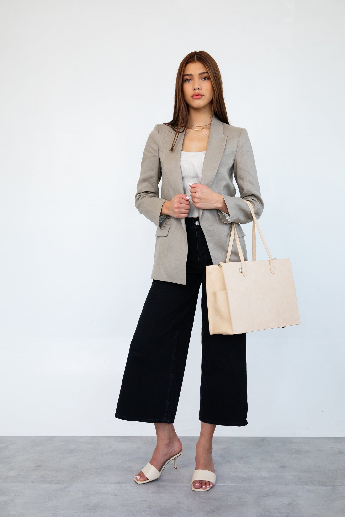 The Work Tote in Beige