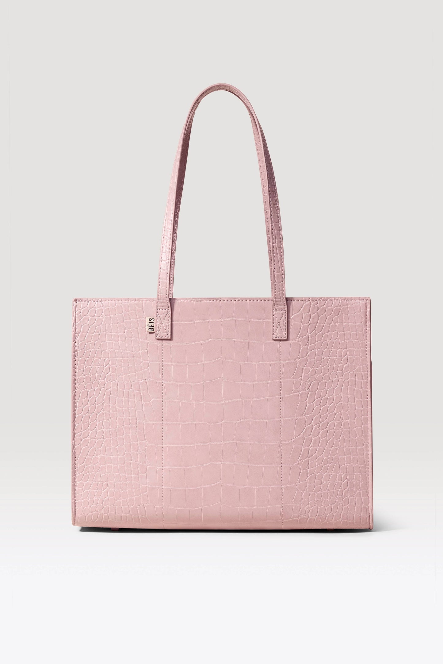 The Work Tote in Atlas Pink Croc