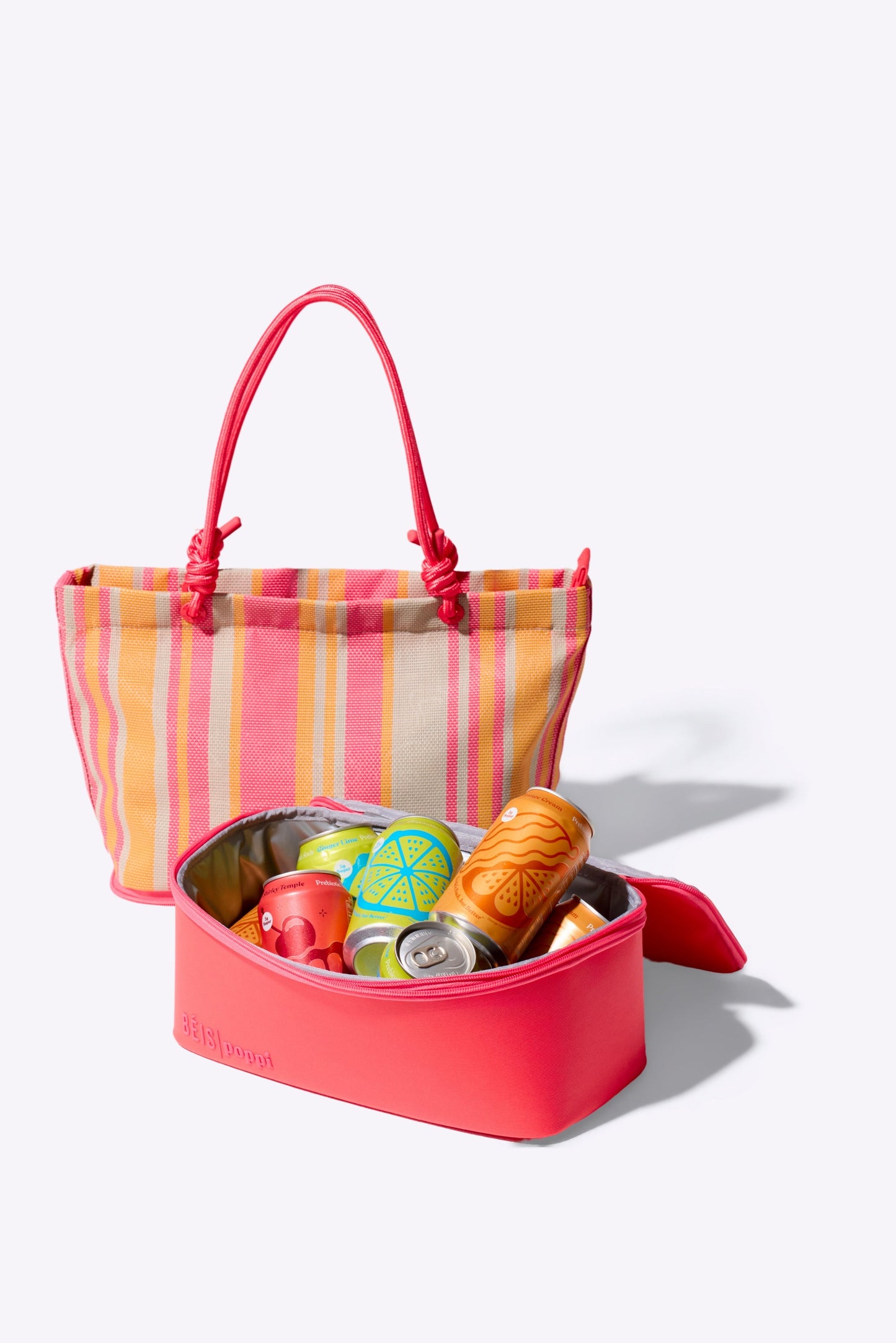 BÉIS x poppi The Cooler Tote in Juicy Stripe