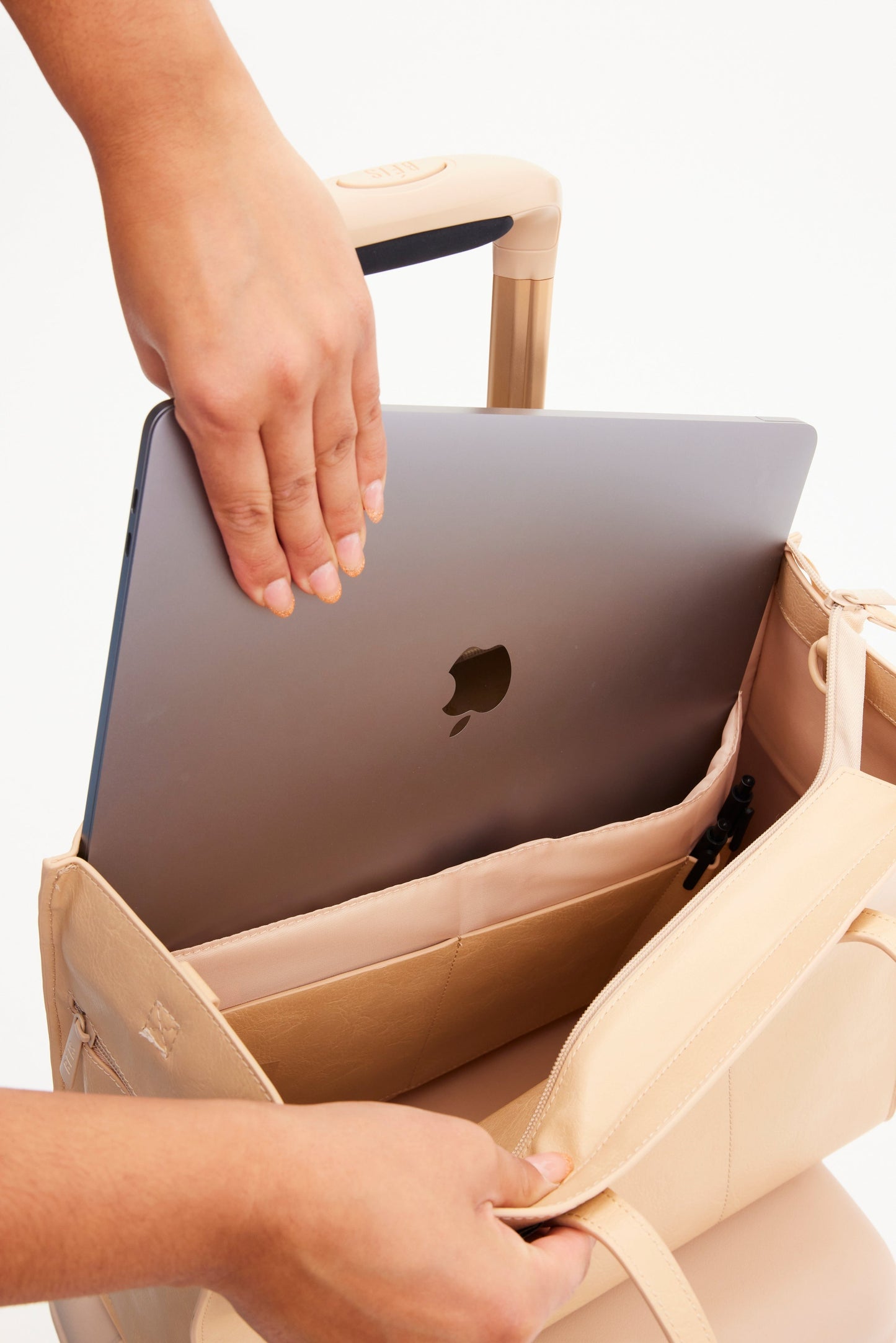 The Work Tote in Beige