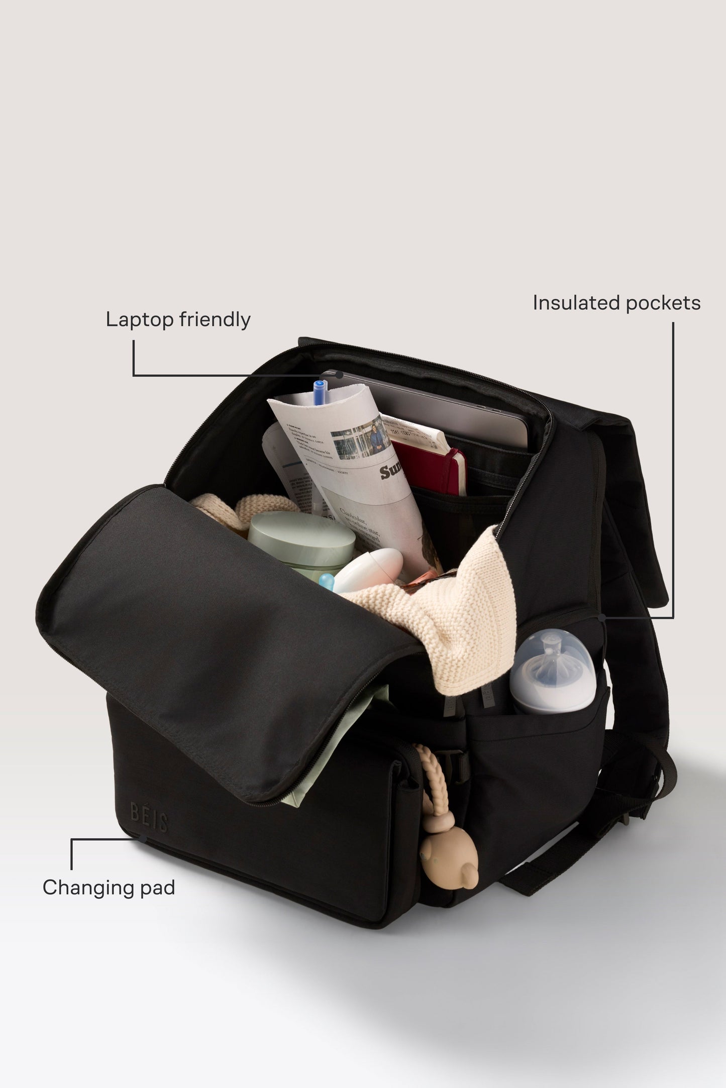 The Ultimate Diaper Backpack in Black