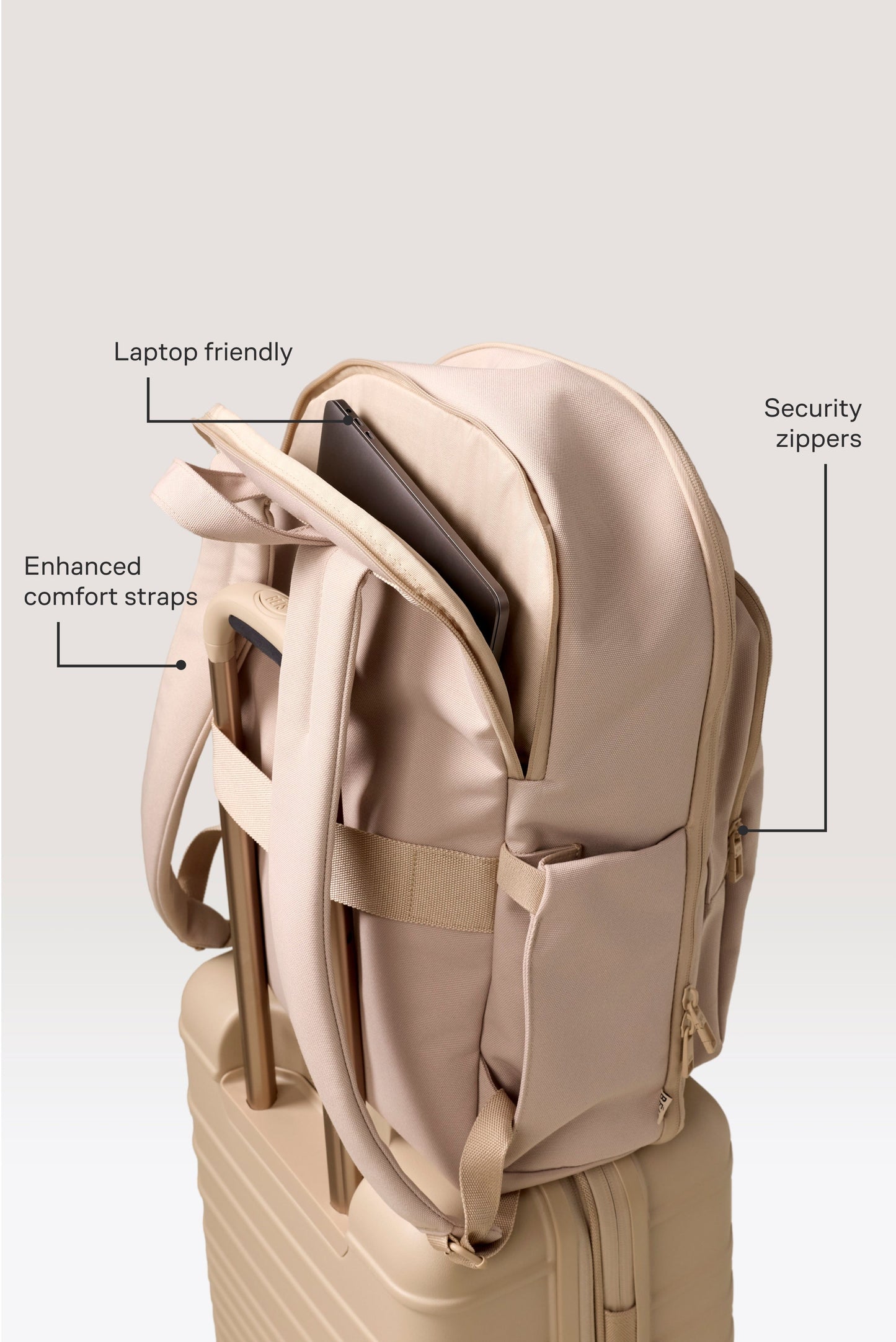 The Travel Backpack in Beige