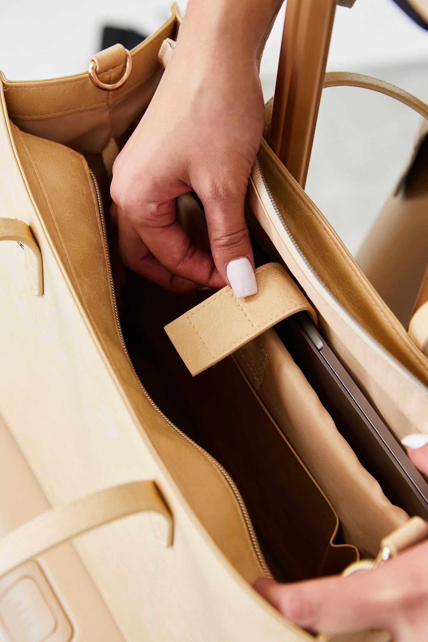 The Work Tote in Beige